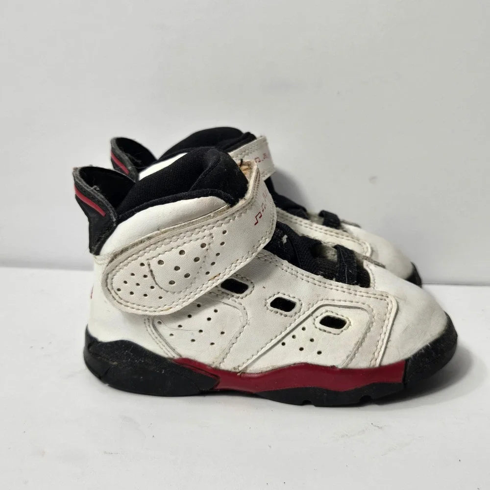 Nike Air Jordan 6 Retro Toddler White Varsity Red Black 428820-100 Size 6C